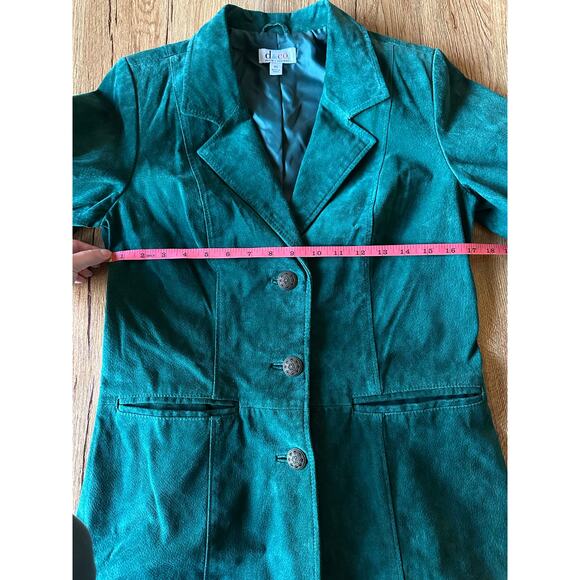 D & Co Vintage Green Suede Jacket Size X Small - Picture 5 of 6